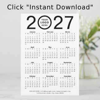 Convite Calendário Digital Personalizado 2027 com Logotipo