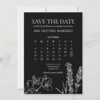Calendário Elegante Gótico de Flor Selvagem Salvar