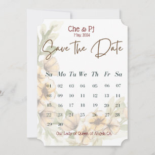 Convite Calendário Floral Salve a Data