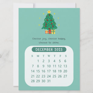 Convite Calendário Mensal de Motivação Kawaii de Dezembro
