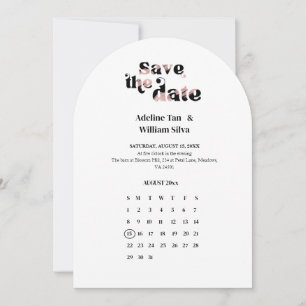 Convite Calendário Retro de Casamento Salve a Data   Tema 