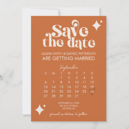 Convite Calendário Retro de Casamento Save The Date