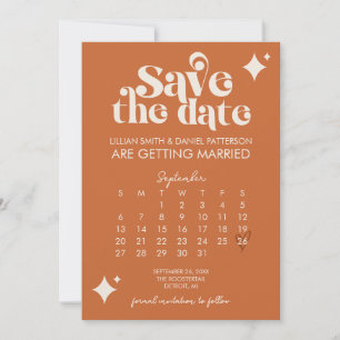 Convite Calendário Retro de Casamento Save The Date