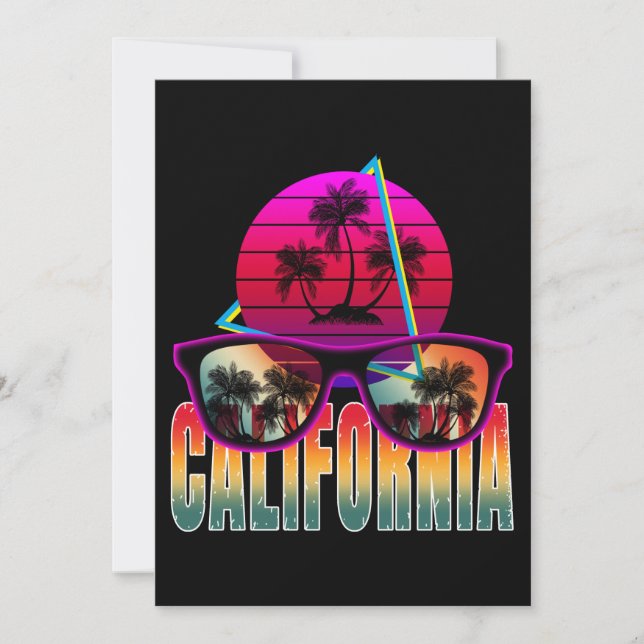 Convite califórnia 80s retrô  (Frente)