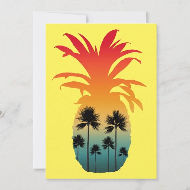 CONVITE CALIFÓRNIA PINEAPPLE SUNSET PALM TREES (Frente)
