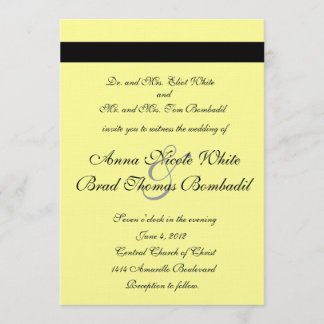 Convite Caligrafia amarelo pálido Lotus que Wedding o