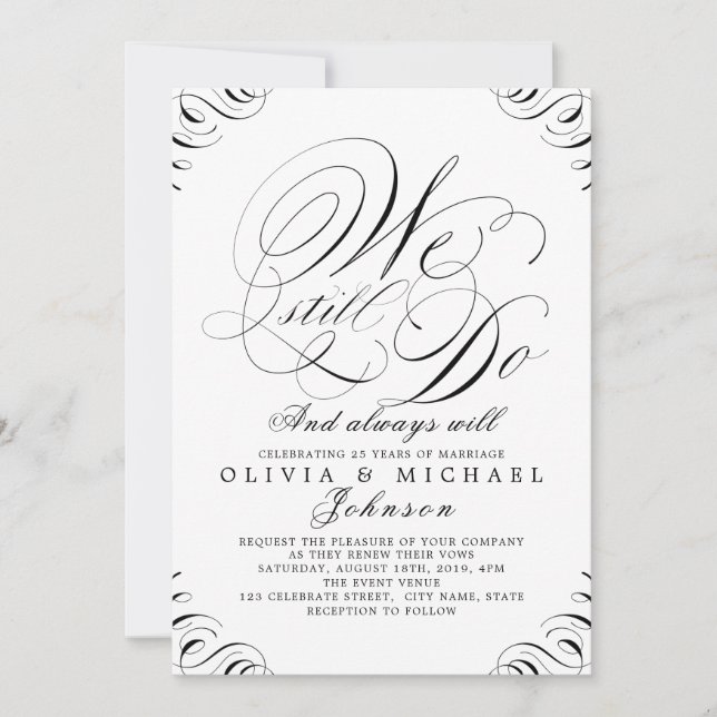 Convite Caligrafia branca e preta que ainda fazemos (Frente)