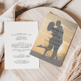 Convite Caligrafia Casamento de Fotografias Formais Frente