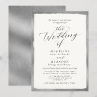 Caligrafia com Casamento Luxuoso de Borda de Prata