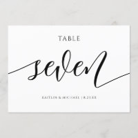 Caligrafia com Números de Tabela de Casamento Mode