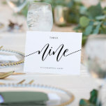 Convite Caligrafia com Números de Tabela de Casamento Mode<br><div class="desc">Tabela de Casamento Flair Número 9 (Preto): Esta placa de número da tabela de caligrafia de tendência está definida em preto-e-branco, mas você pode alterá-la para qualquer cor que quiser, alterando sua cor de fundo!. **HOW TO CHANGE THE DESIGN COLOR: Clique no botão "Personalizar". 2) Clique no link "ClICK TO...</div>
