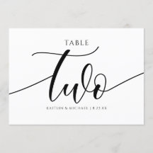 Caligrafia com Números de Tabela de Casamento Mode
