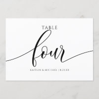 Caligrafia com Números de Tabela de Casamento Mode
