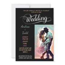 Caligrafia dança contrastante cores foto Casamento