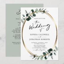 Caligrafia de Eucalipto Código QR Tudo em Um Casam