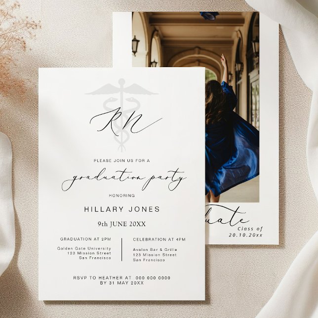 Convite Caligrafia de Graduação Moderna RN (Criador carregado)