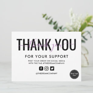 Convite Caligrafia de lavanda Agradeço a inserção de m