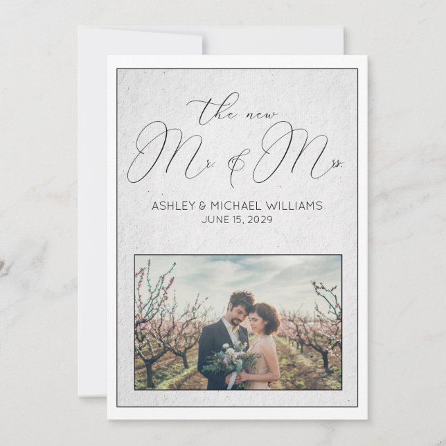 Convite CALIGRAFIA DE LUXO | Recepção do Novo Sr. e Sra. (Frente)