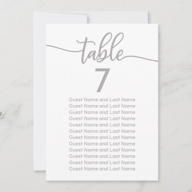 Convite Caligrafia de Prata de Casamento Convidado (Frente)