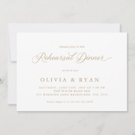 Convite Caligrafia de Script Moderno Elegante Dourada