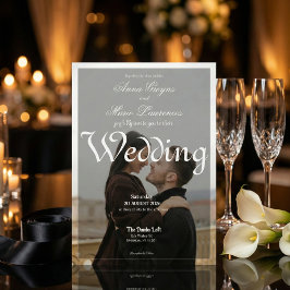 Convite Caligrafia de Sobreposição de Foto Minimalista Urb