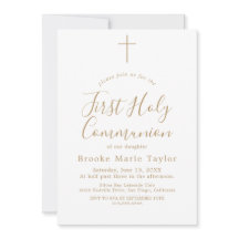 Caligrafia Dourada Delicada Primeira Comunhão