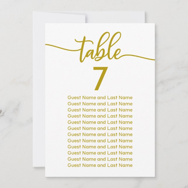 Convite Caligrafia Dourada Elegante de Casamento Convidado (Frente)