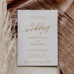 Convite Caligrafia Dourada elegante | Ivory O Casamento De<br><div class="desc">Este elegante marfim da caligrafia dourada, o casamento do convite é perfeito para um casamento outono. A design neutra apresenta uma carta minimalista decorada com a tipografia falsa de ouro romântica e caprichosa. Nota: Este design não apresenta folha de ouro real. É um gráfico de alta qualidade feito para se...</div>