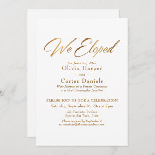 Convite Caligrafia Dourada Elegante Que Elogiamos A Recepç
