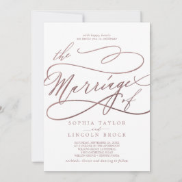 Convite Caligrafia Dourada Romântica O Casamento De