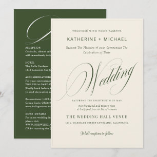 Convite Caligrafia e Detalhes do Script Romântico Casament