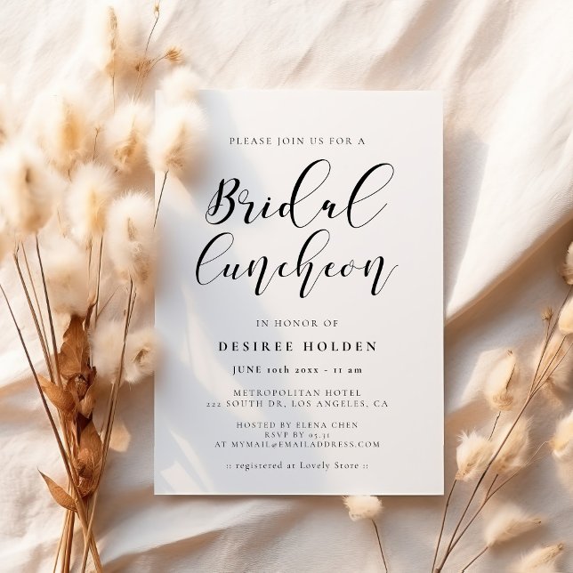 Convite Caligrafia elegante, almoço de noiva (Criador carregado)