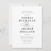 Caligrafia Elegante Casamento Preto e Branco