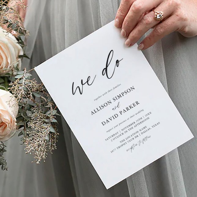 Convite Caligrafia Elegante Fazemos Casamento (Criador carregado)