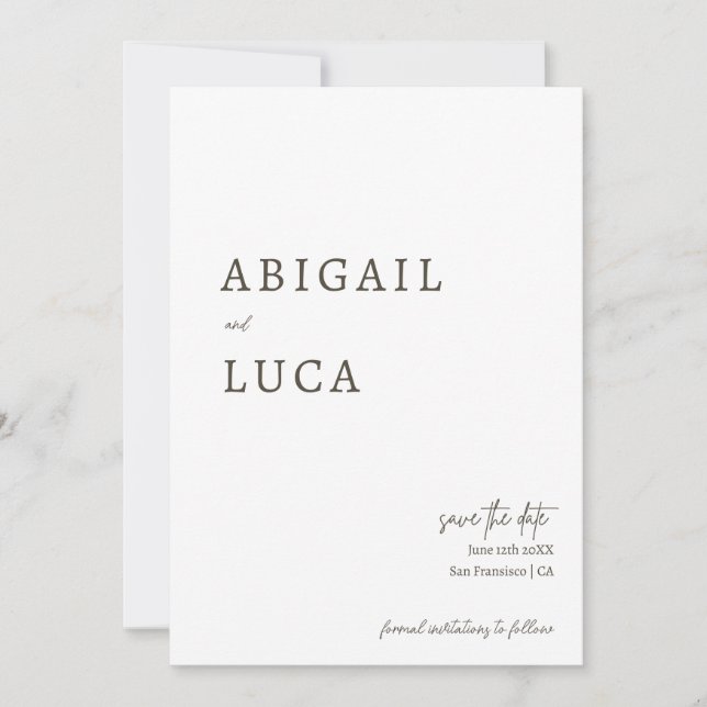 Convite Caligrafia Elegante Minimalista Moderna Salve a Da (Frente)