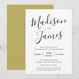 Convite Caligrafia Elegante Moderna Minimalista Simples