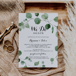 Convite Caligrafia Eucalipto Votamos Renovação 