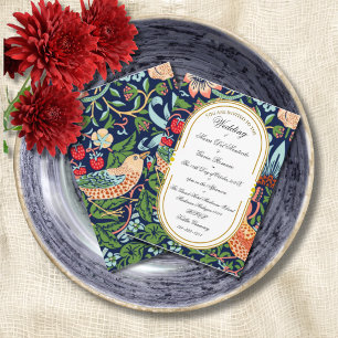 Convite Caligrafia Floral Art Nouveau William Morris