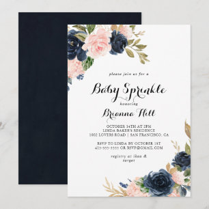 Convite Caligrafia Floral de Inverno Elegante