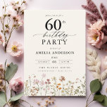 Convite Caligrafia Floral do Jardim 60º Aniversário<br><div class="desc">Celebre em estilo com um convite de 60 anos para a caligrafia floral do jardim, perfeito para um evento de marco. Com designs florais vibrantes e caligrafia elegante, este convite dá um tom caprichoso mas sofisticado para a sua celebração. O tema do jardim exuberante combina beleza natural com uma tipografia...</div>
