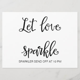 Convite Caligrafia   "Let Love Sparkle sign" Placa de casa