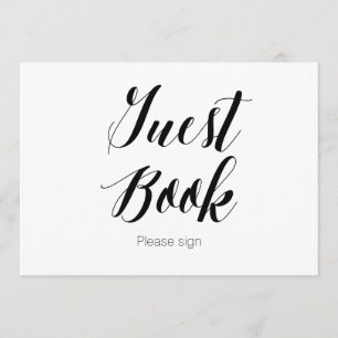 Convite Caligrafia "Livro de Visitas Por favor, cante" Pla