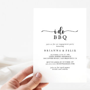 Convite Caligrafia minimalista Eu faço Festa de noivado d