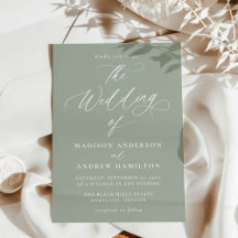 Caligrafia Moderna e Elegante Casamento Verde Sábi