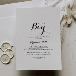 Convite Caligrafia moderna É um Chá de fraldas