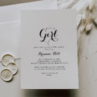 Caligrafia moderna É um Chá de fraldas feminino