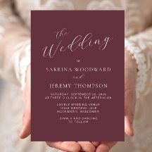 Caligrafia Moderna Elegante Casamento Borgonha