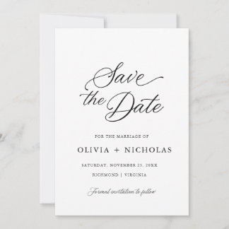 Convite Caligrafia Moderna Elegante Negra