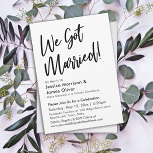 Convite Caligrafia Moderna Minimalista Nós Fomos Casados!