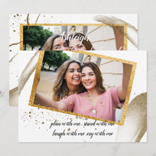 Convite Caligrafia moderna será minha dama de honra Convit